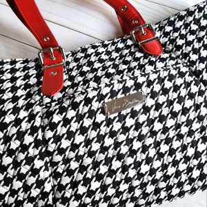 Vera Bradley Houndstooth White Black large tote